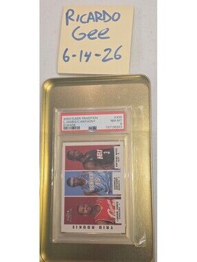 2003 lebron james Carmelo Anthony Dwayne wade rookie card psa 8